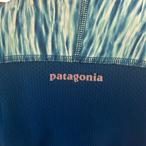 Patagonia All Weather Zip Neck Long Sleeve Shirt in Water Print Size Large - Picture 5 of 12